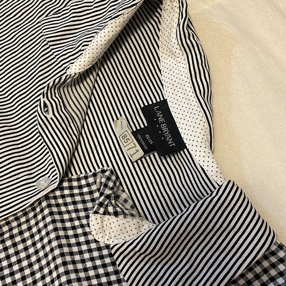 Unique mixed-print plus-size business casual blouse 👚 - Picture 3 of 6